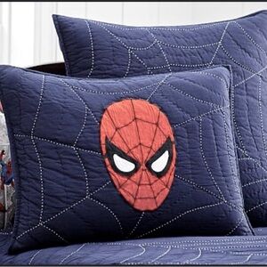 Pottery Barn Kids Spider-Man Navy Quilted Pillow Sham standard
